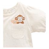 Pure Baby 2 to 5 Years Monkey Set - Papaya Gingham