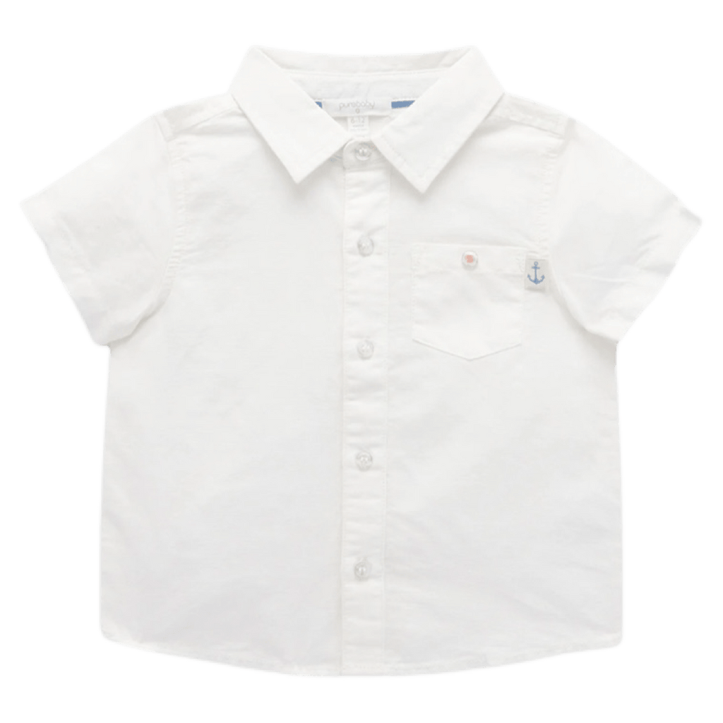 Pure Baby 6-12 Months to 5 Linen Blend Shirt - Vintage Vanilla