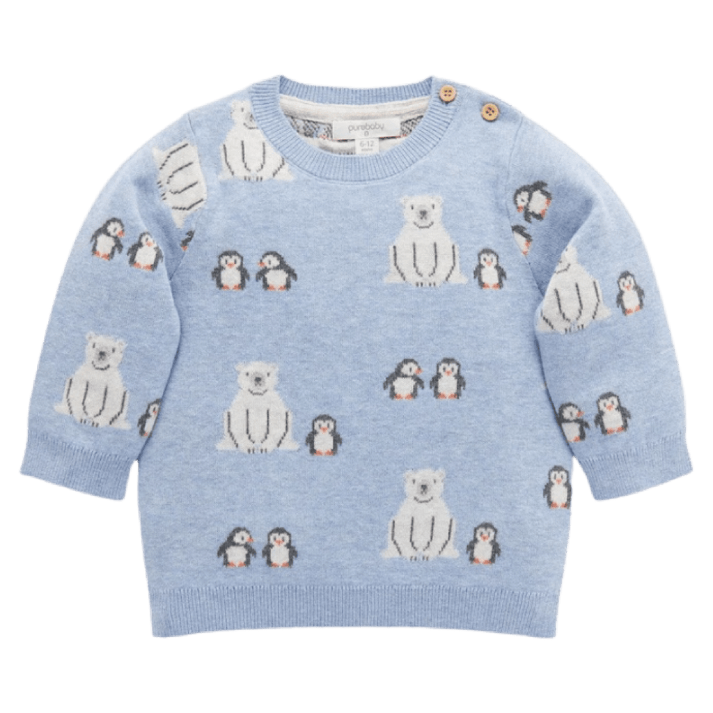 Pure Baby 6-12 Months to 5 Polar Jumper - Arctic Friends Jacquard