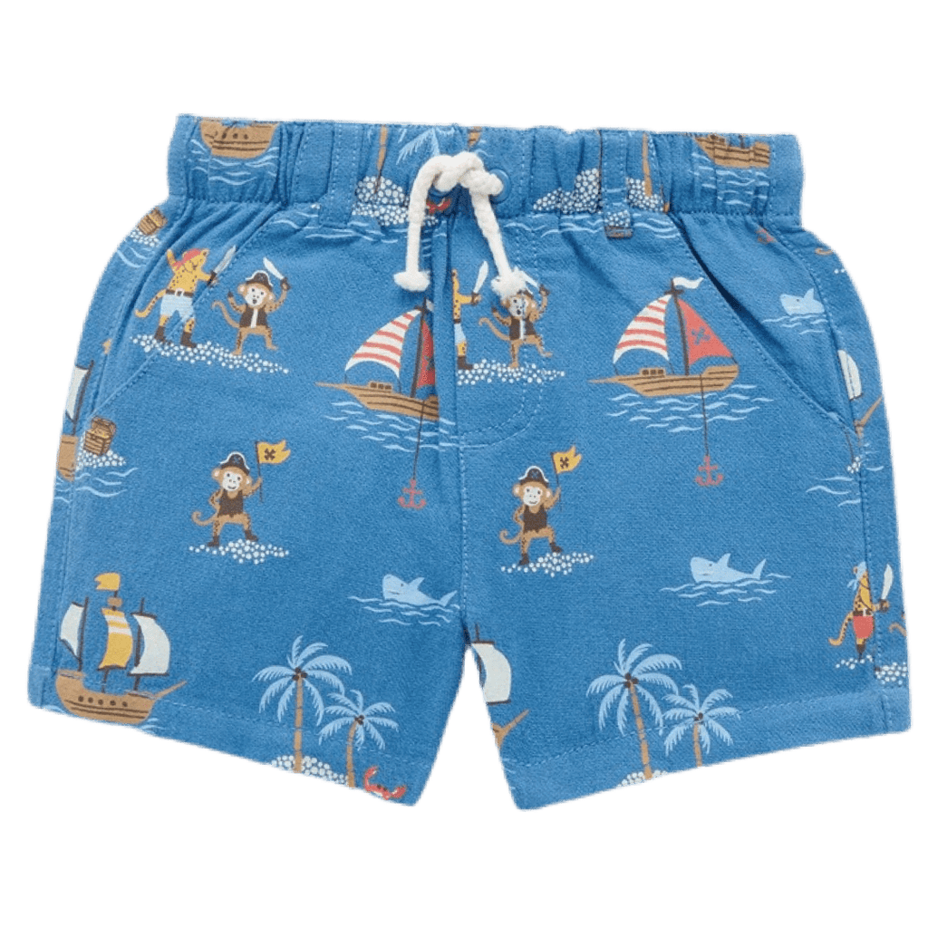 Pure Baby 6-12 Months to 5 Pull On Shorts - Pirate Print