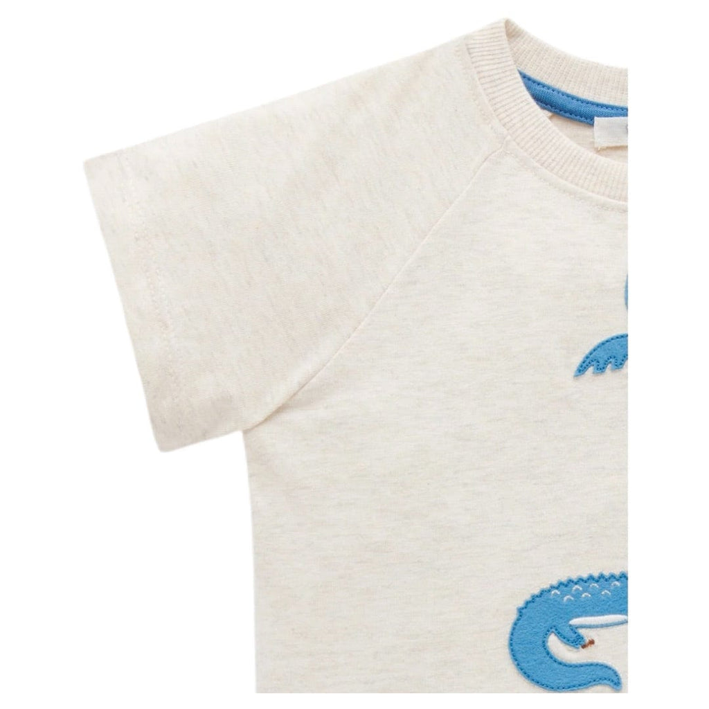 Pure Baby 6-12 Months to 5 Snap Snap Relaxed Tee - Oat Melange