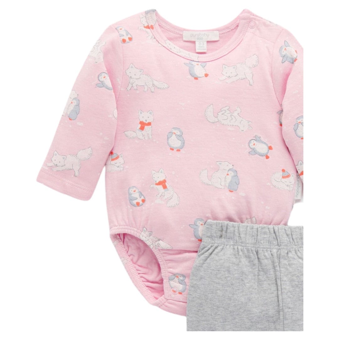Pure Baby Newborn to 2Yr 3 Piece Gift Set - Frolicking Foxes