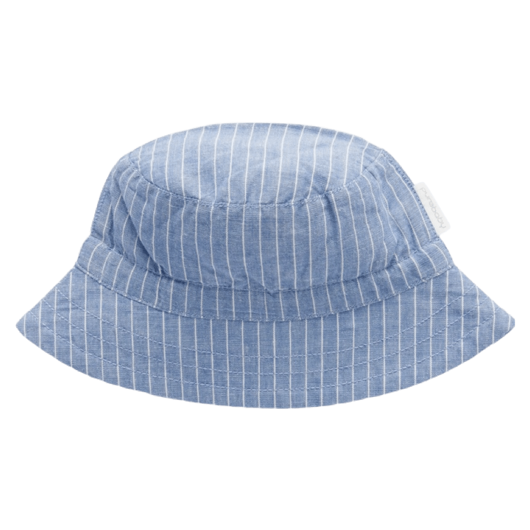 Pure Baby XS to Medium Linen Blend Sunhat - Waves Stripe