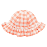 Pure Baby XSmall to Large Gingham Sunhat - Papaya Gingham