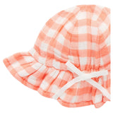 Pure Baby XSmall to Large Gingham Sunhat - Papaya Gingham