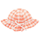 Pure Baby XSmall to Large Gingham Sunhat - Papaya Gingham