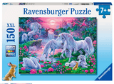 150 Pc Puzzle - Unicorns at Sunset