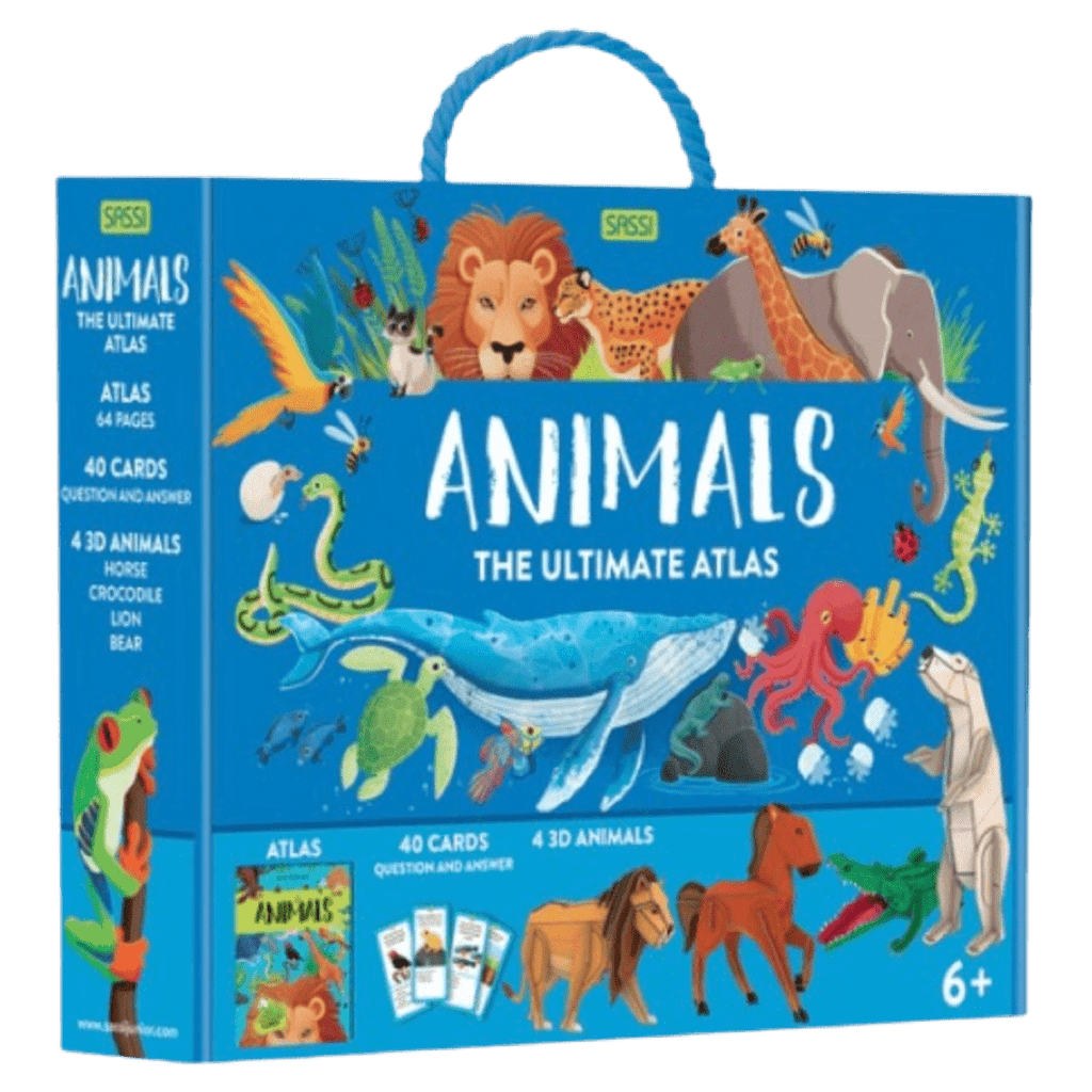 Sassi 6 Plus Ultimate Atlas: 3D Model, Book & Quiz Set - Animals