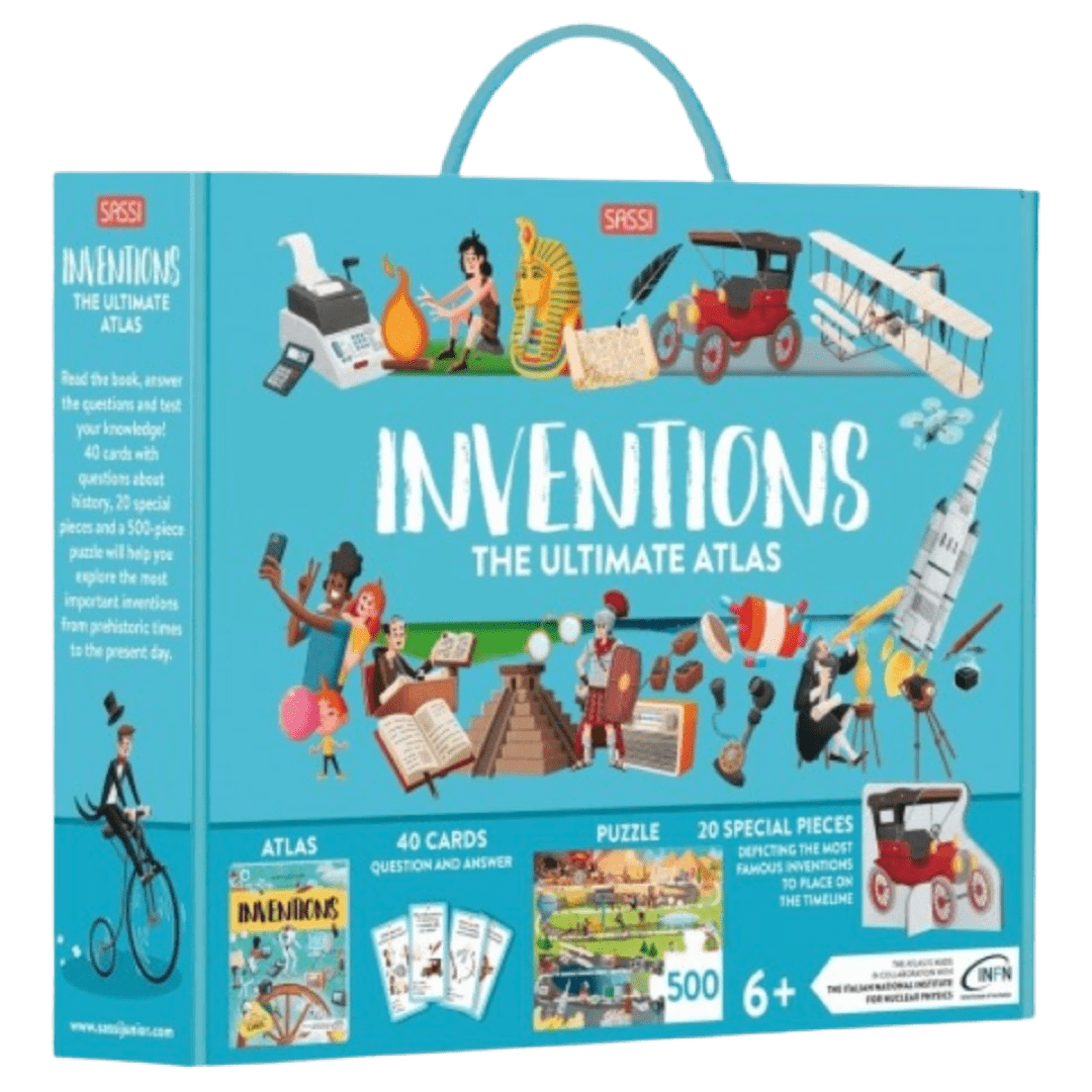 Sassi 6 Plus Ultimate Atlas: 500 Pc Puzzle, Book & Quiz Set - Inventions