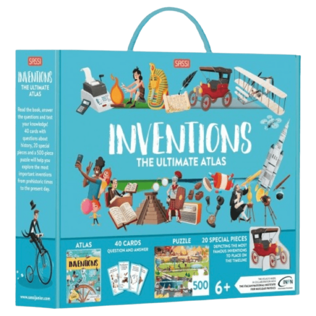 Sassi 6 Plus Ultimate Atlas: 500 Pc Puzzle, Book & Quiz Set - Inventions