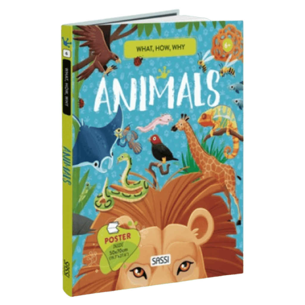 Sassi 6 Plus What, How, Why - Animals, Book & Poster