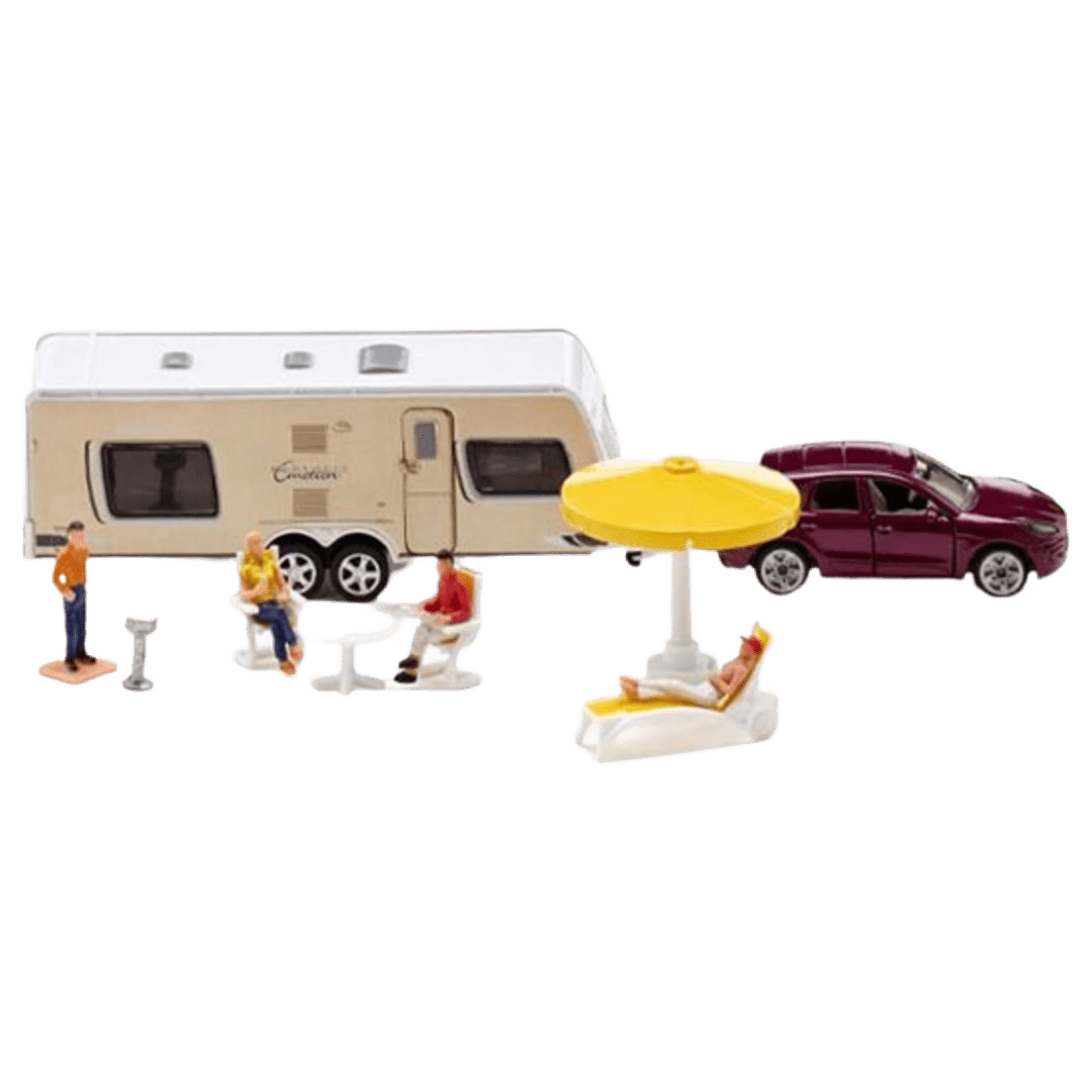 Siku 3 Plus Car with Caravan Play Set