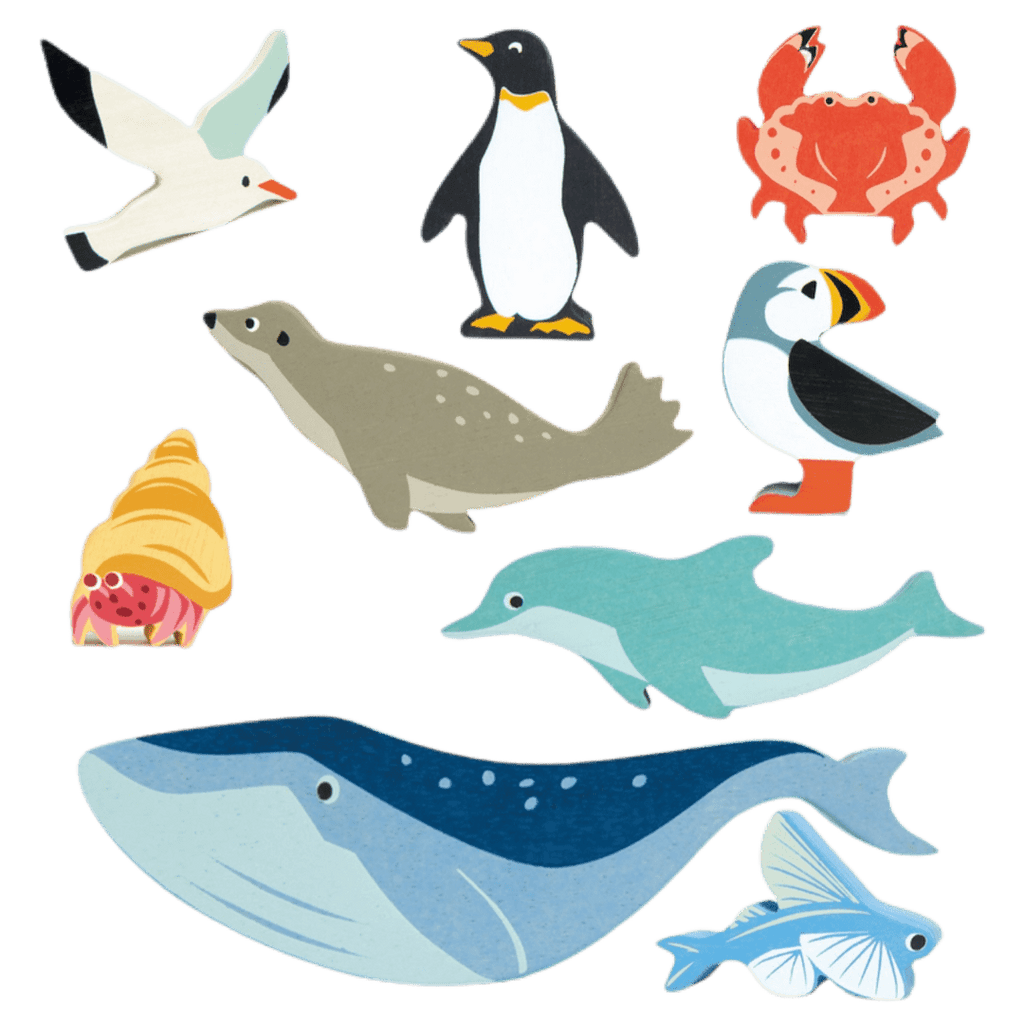 Tender Leaf Toys 3 Plus Selection of 9 Coastal Animals
