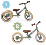 Matte Green Vintage Trybike, Cream Tyres & Chrome