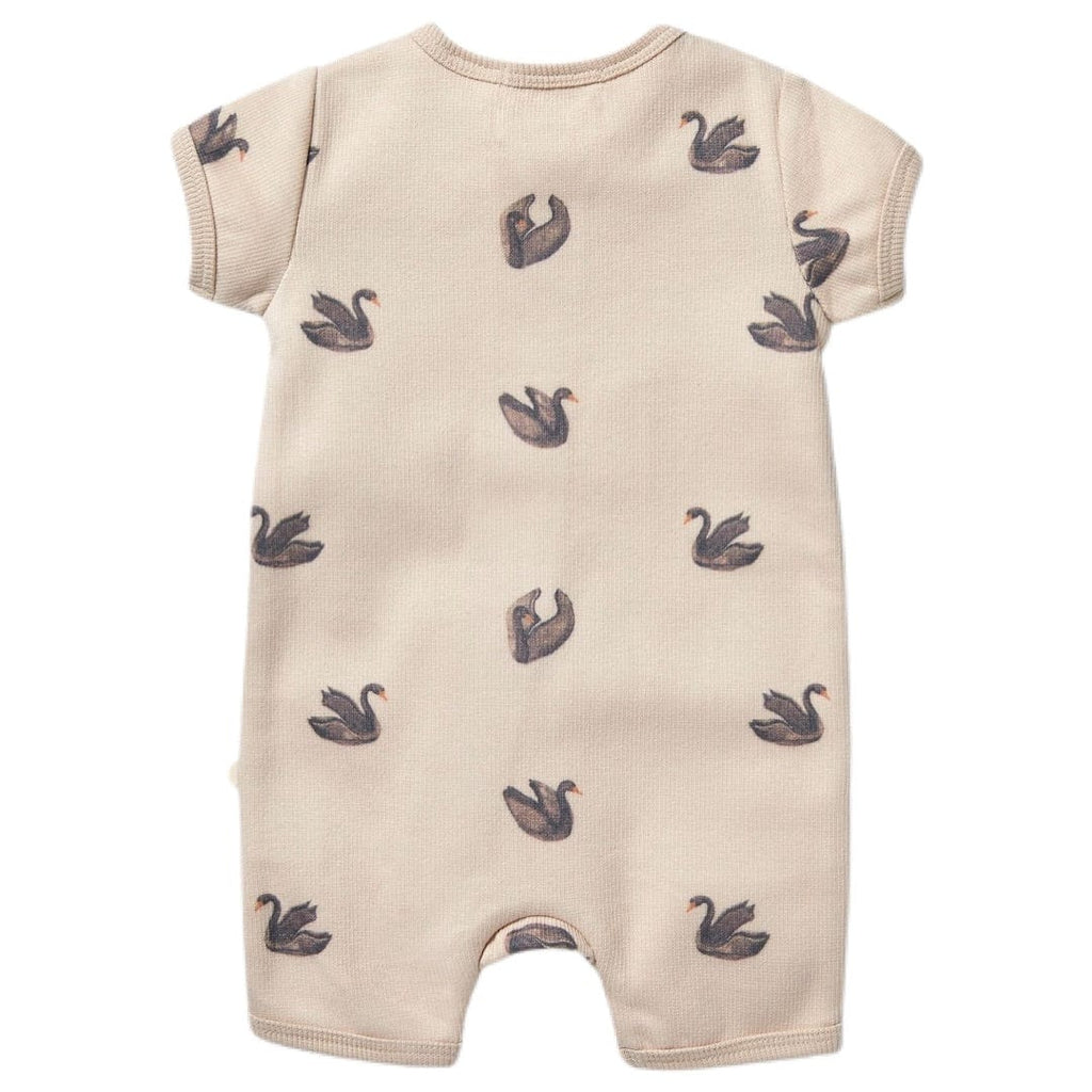 Wilson & Frenchy 0-3 Months to 12-18 Months Boyleg Rib Zipsuit - Little Swan