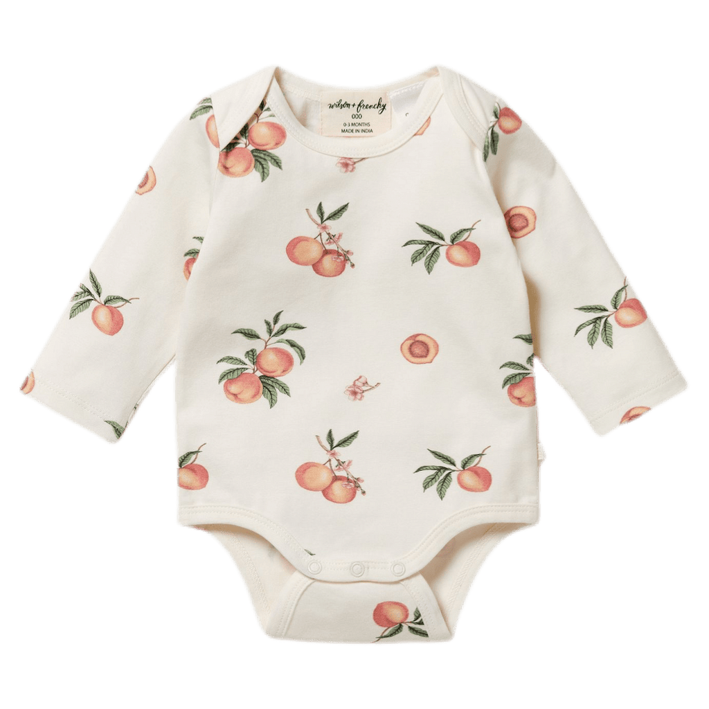 Wilson & Frenchy 0-3 Months to 12-18 Months Long Sleeve Bodysuit - So Peachy