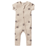 Wilson & Frenchy 0-3 Months to 12-18 Months Rib Short Sleeve Zipsuit - Little Swan