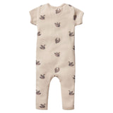 Wilson & Frenchy 0-3 Months to 12-18 Months Rib Short Sleeve Zipsuit - Little Swan