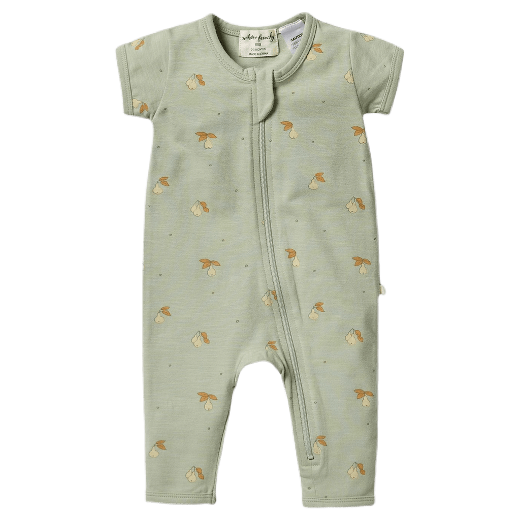 Wilson & Frenchy 0-3 Months to 12-18 Months Zipsuit Short Sleeve - Perfect Pears