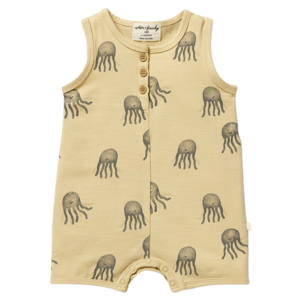 Wilson & Frenchy 0-3 Months to 18-24 Months 0-3M Boyleg Growsuit - Ollie Octopus