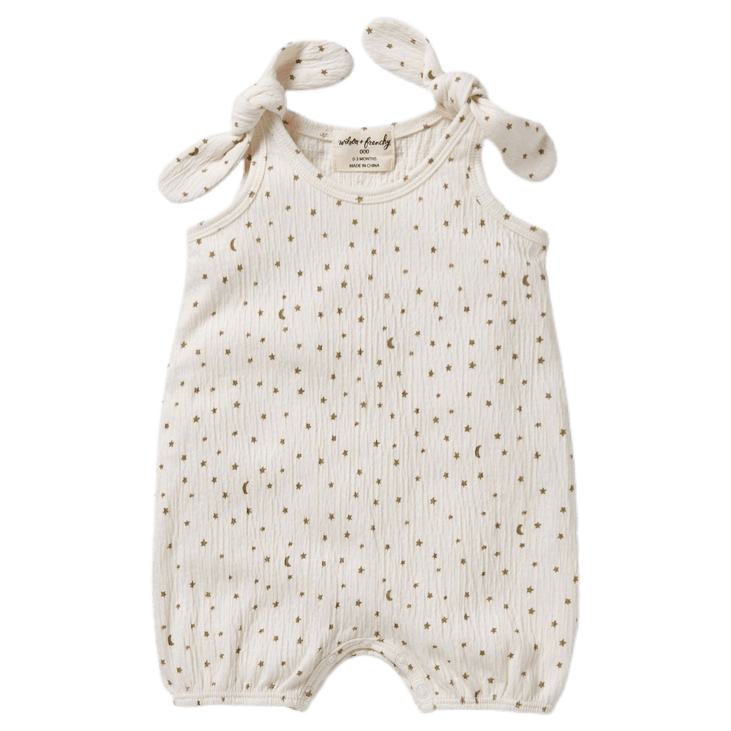Wilson & Frenchy 0-3 Months to 18-24 Months Crinkle Tie Playsuit - Chasing the Moon