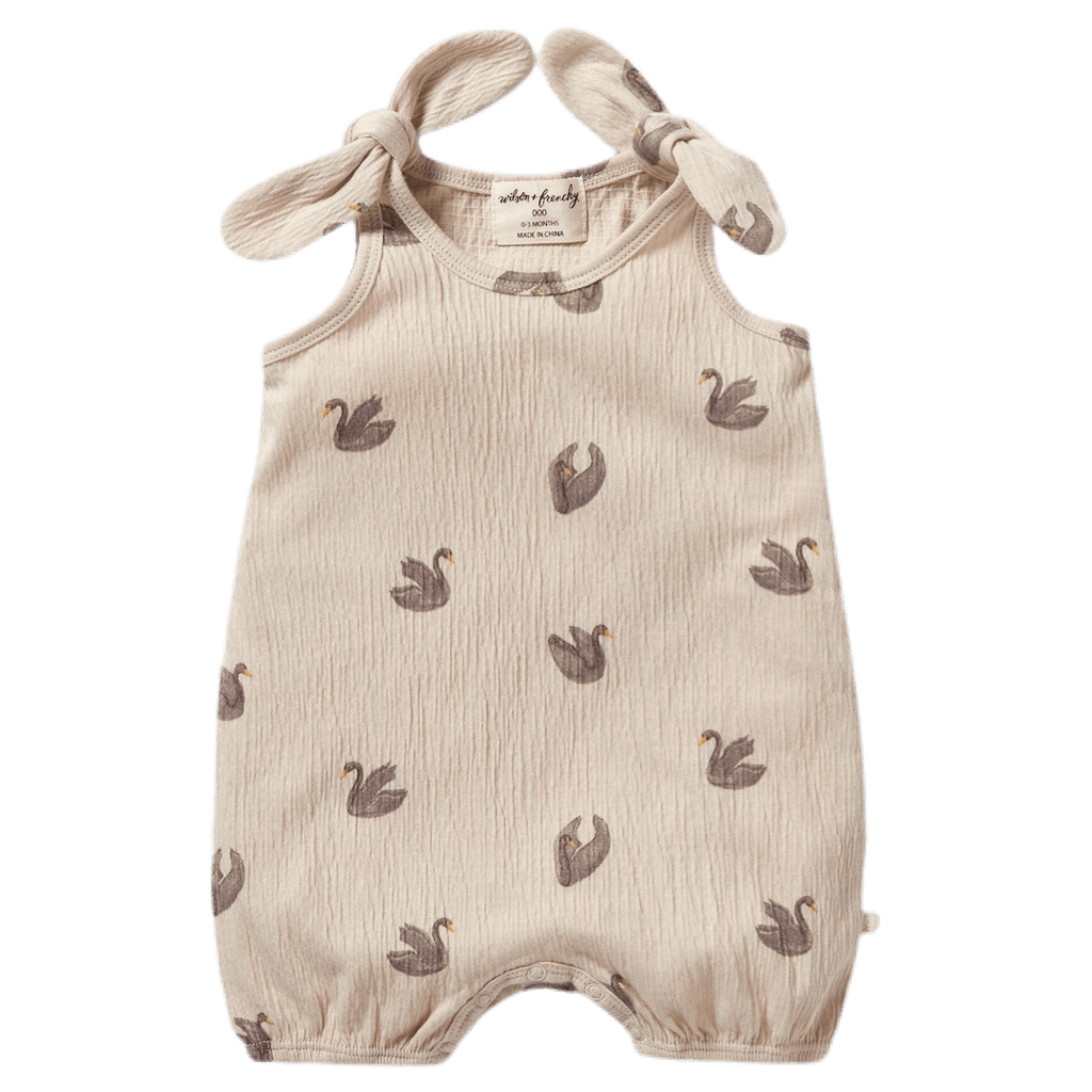 Wilson & Frenchy 0-3 Months to 18-24 Months Crinkle Tie Playsuit - Little Swan