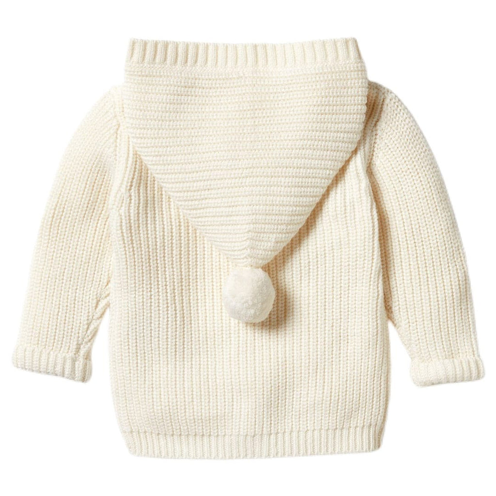 Wilson & Frenchy 0-3 Months to 18-24 Months Knitted Jacket with Pom Pom - Gardenia