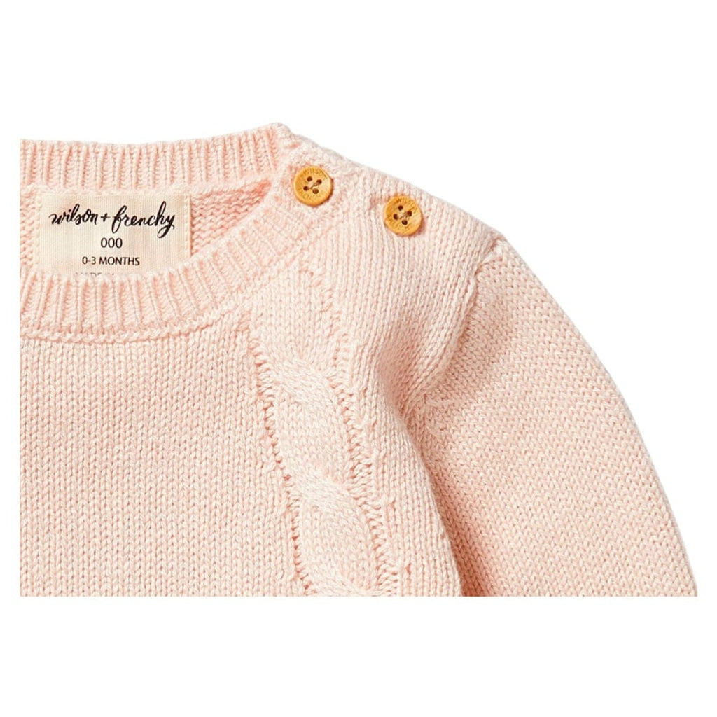 Wilson & Frenchy 0-3 Months to 18-24 Months Knitted Mini Cable Jumper - Blush