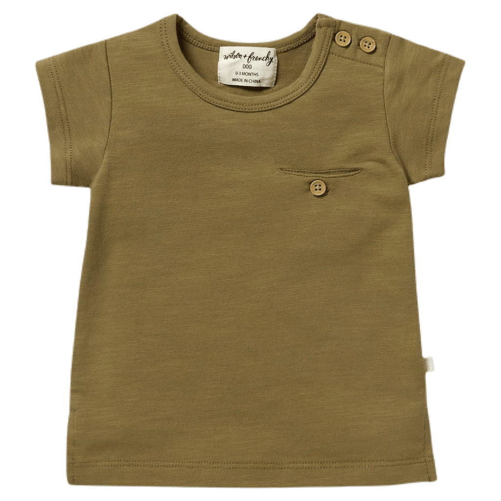 Wilson & Frenchy 0-3 Months to 18-24 Months Short Sleeve Pocket Tee - Leaf