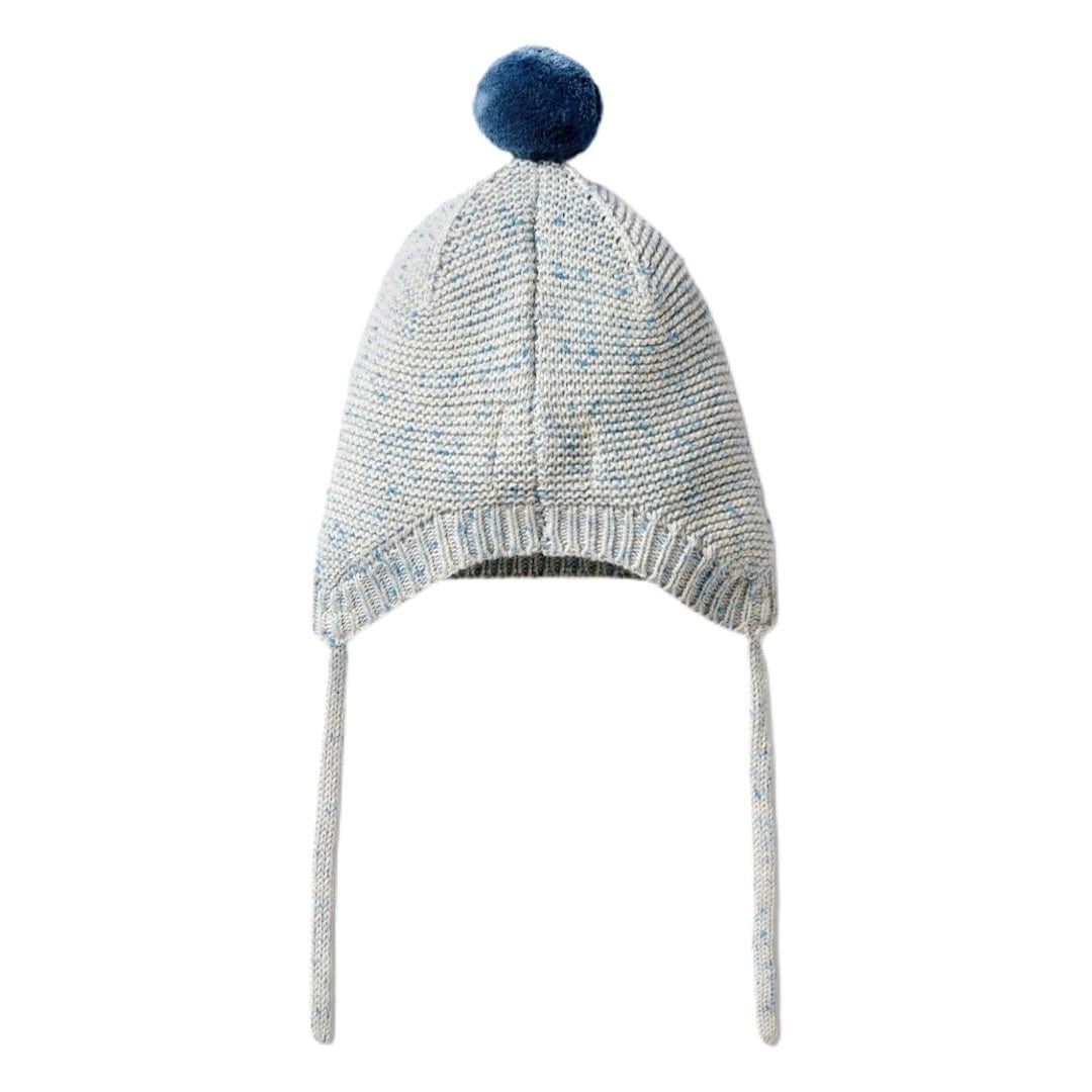 Wilson & Frenchy 0-3 Months to 6-12 Months Knitted Cable Bonnet - Bluestone Fleck