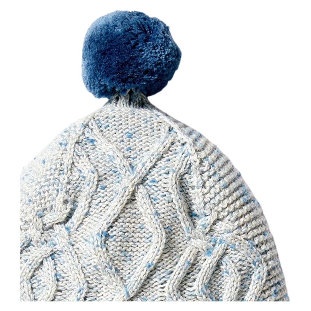 Wilson & Frenchy 0-3 Months to 6-12 Months Knitted Cable Bonnet - Bluestone Fleck