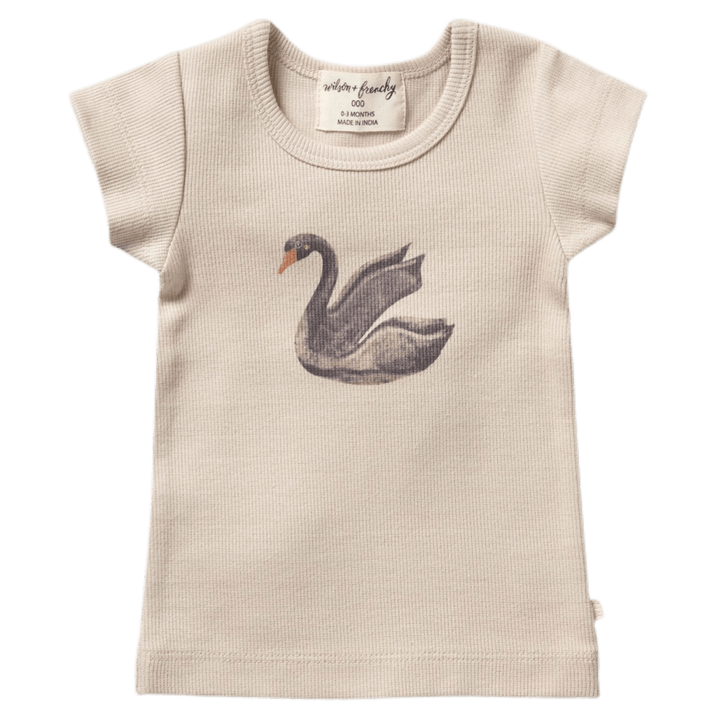 Wilson & Frenchy 6-12 Months to 18-24 Months Short Sleeve Rib Tee - Little Swan