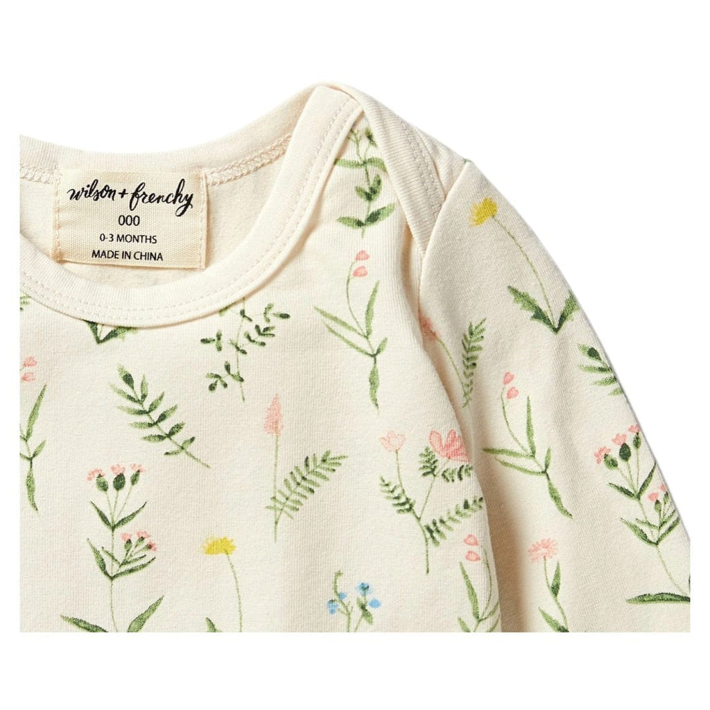 Wilson & Frenchy Newborn to 12-18 Months Long Sleeve Bodysuit - Wild Flower