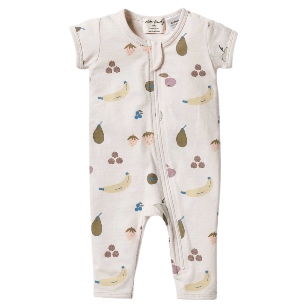 Wilson & Frenchy Newborn to 12 to 18 Months Zipsuit Short Sleeve - Fruity