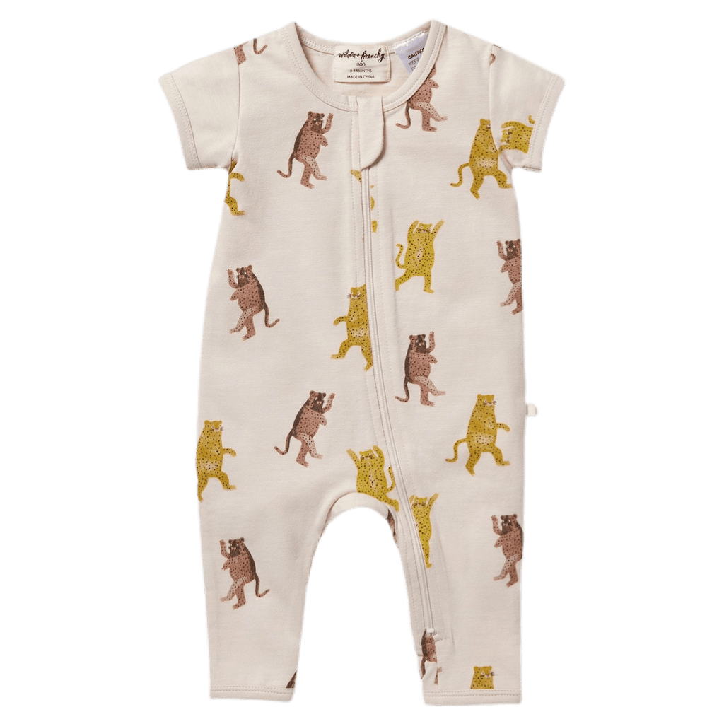 Wilson & Frenchy Newborn to 12 to 18 Months Zipsuit Short Sleeve - Roar