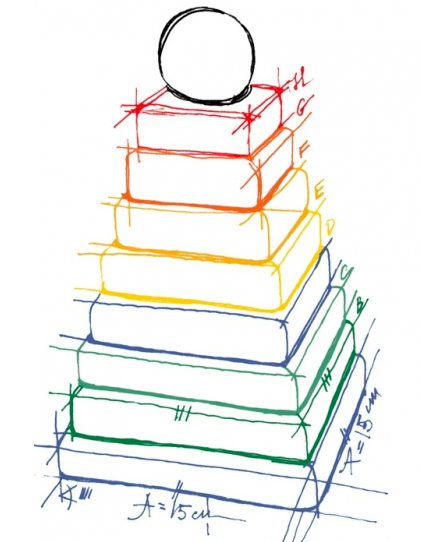 Wooden Story 12 Mths Plus Rainbow Pyramid