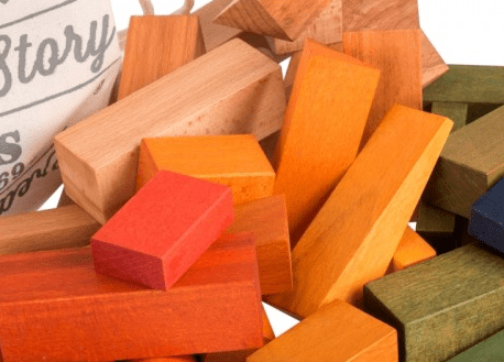 Wooden Story 2 Plus Rainbow Blocks XL in Cotton Sack, 50 Piece