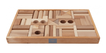 Natural Blocks in Wooden Box 54 Pieces