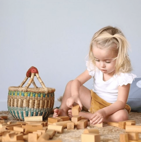 Natural Blocks in Wooden Box 54 Pieces