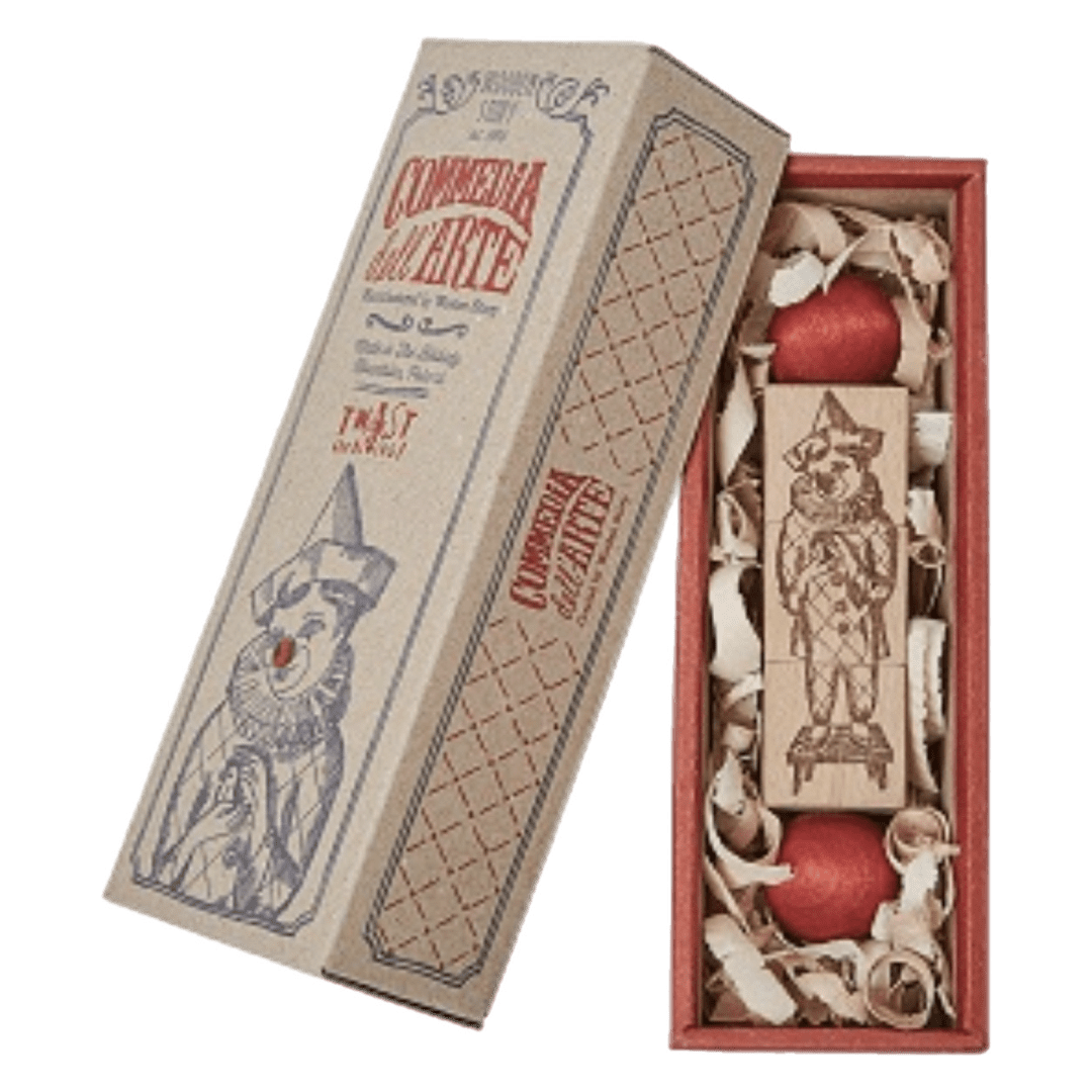 Wooden Story 3 Plus Twist the Blocks Commedia Dell'arte Rainbow