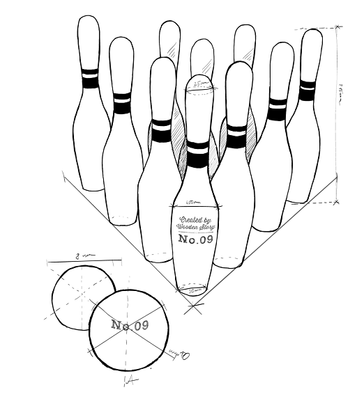 Wooden Story 3 Plus Vintage Bowling Set