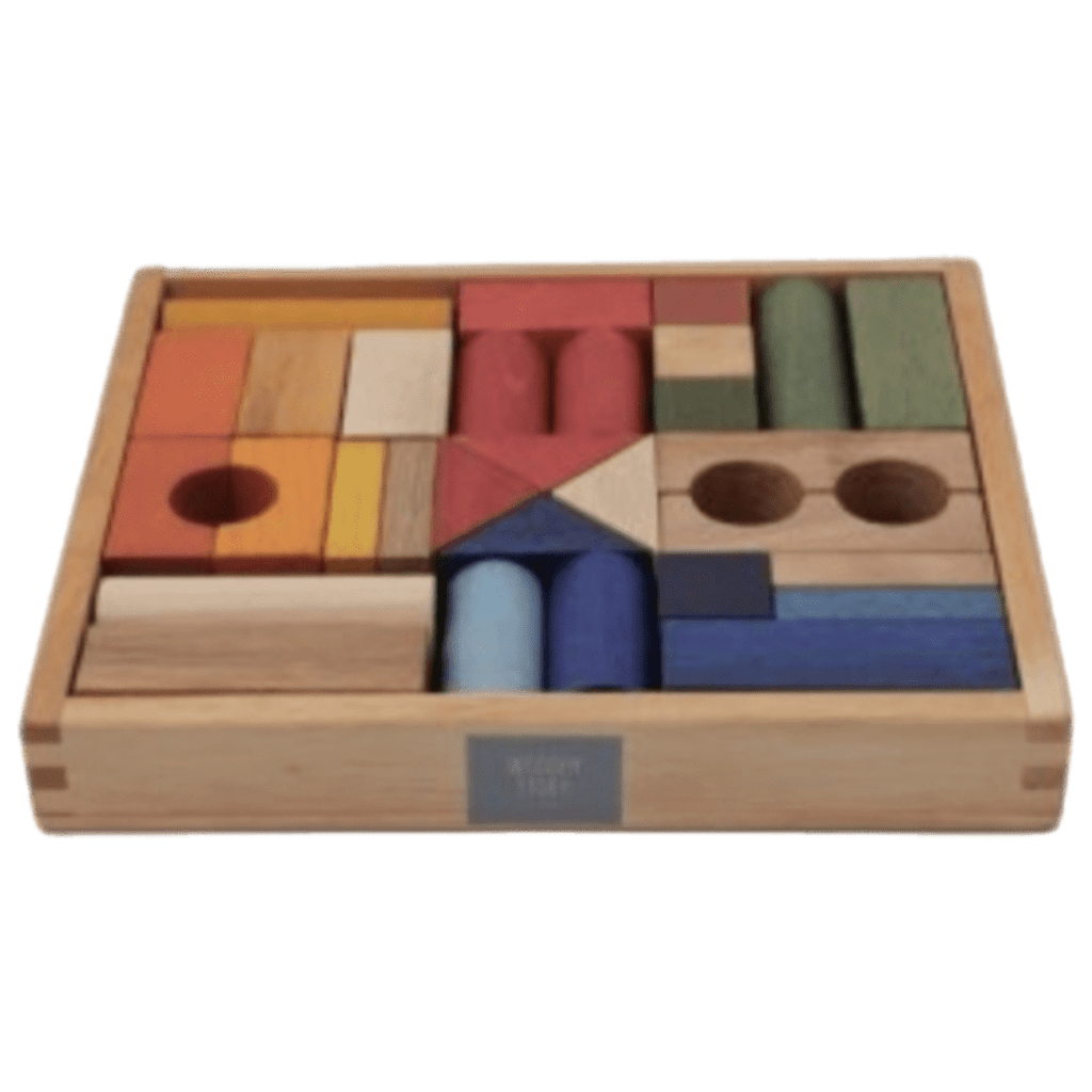 Wooden Story 3 Plus Warm Blocks in Tray 30 Pieces