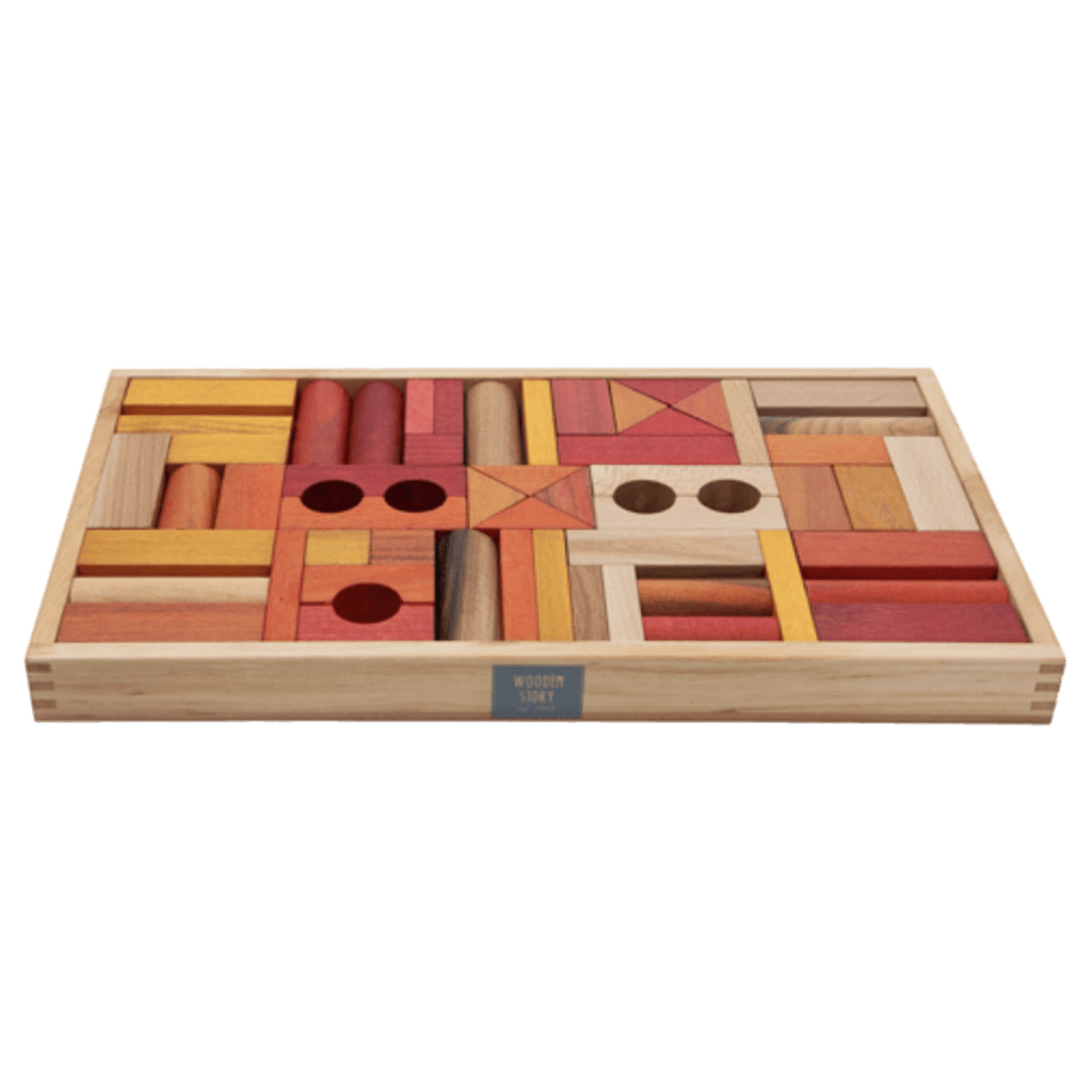 Wooden Story 3 Plus Warm Blocks in Tray 54 Pieces
