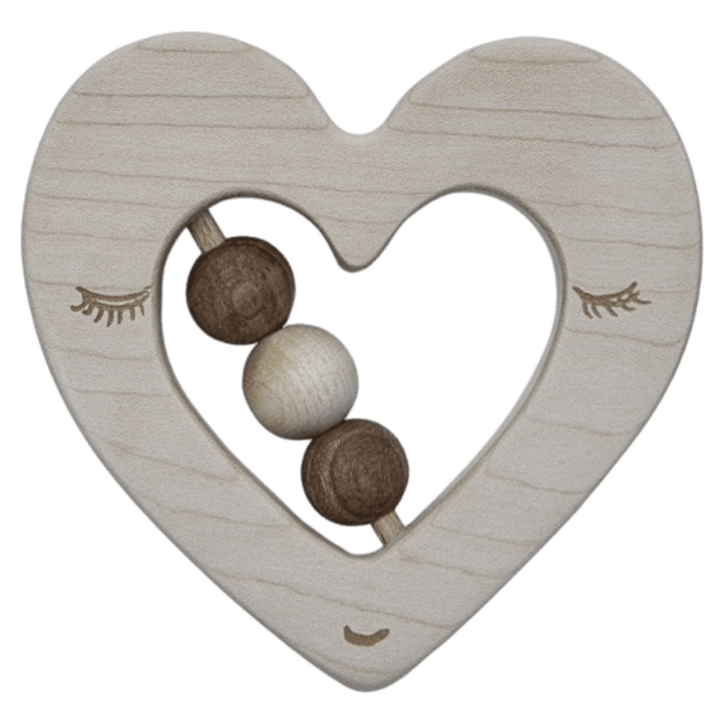 Wooden Story Birth Plus Heart Rattle