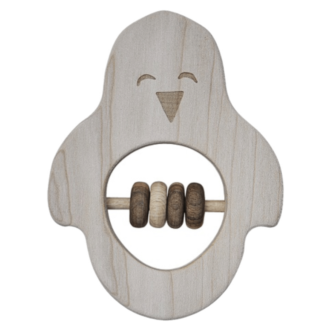 Wooden Story Birth Plus Penguin Rattle